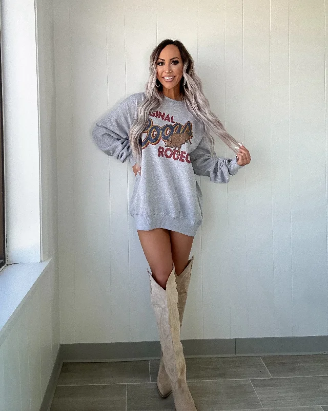 Super Deal Original Coors Rodeo Graphic Sweatshirt - Heather Grey