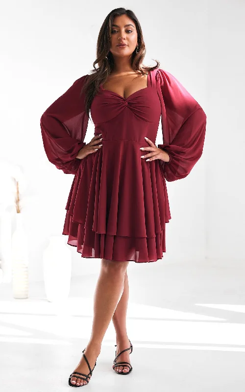 Limited Time Discount Lydia Dress - Ruby Wine