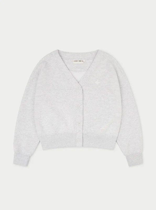 Weekend Savings Extravaganza OVERSIZED JERSEY CARDIGAN - GREY MARL