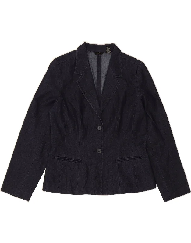 Get It Before It’s Gone MOSSIMO Womens 2 Button Denim Jacket UK 14 Medium Navy Blue Cotton