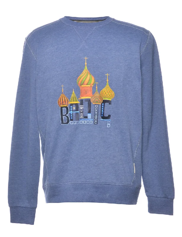 Today's Deal Navy Baltic Printed Sweatshirt - L