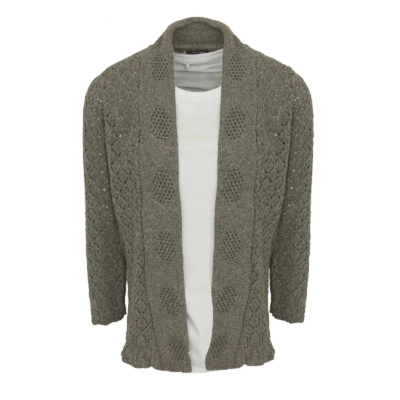 Instant Savings Ladies Pointelle Cardigan - Grey