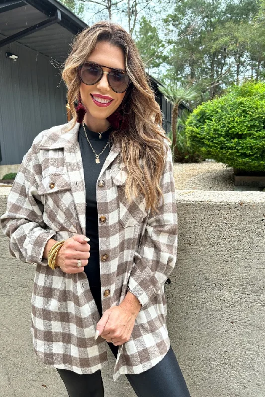 Special Discount Maple Plaid Shacket