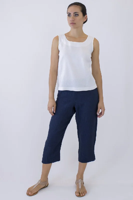 Weekend Deals That Wow 7/8 Length Pants in comfortable Crinkle Linen AC-06