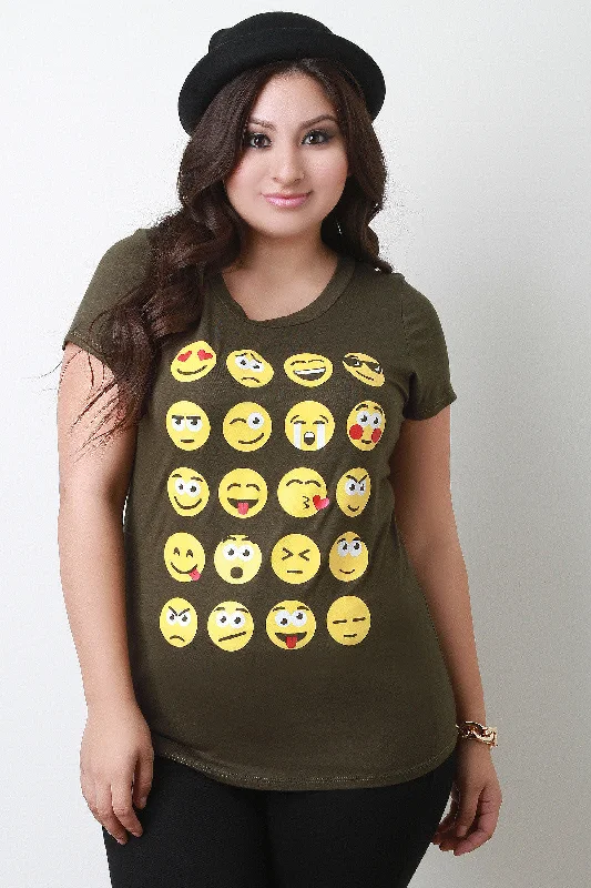 Big Discounts Emoji Print Tee