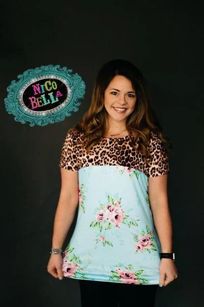 Weekend Price Cuts Galore Leopard Floral Womens Tee