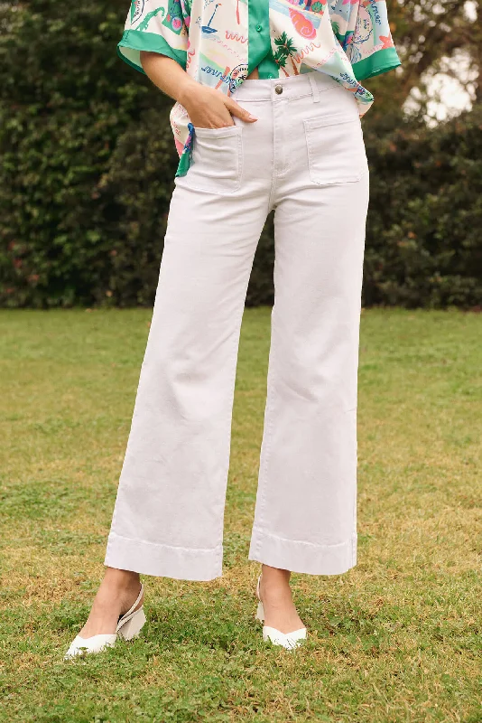 Can't Miss Juan High Rise Wide Leg Jean In Optic White Denim