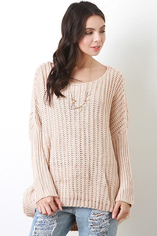 Weekend Savings Bonanza Curved Hem Knit Top