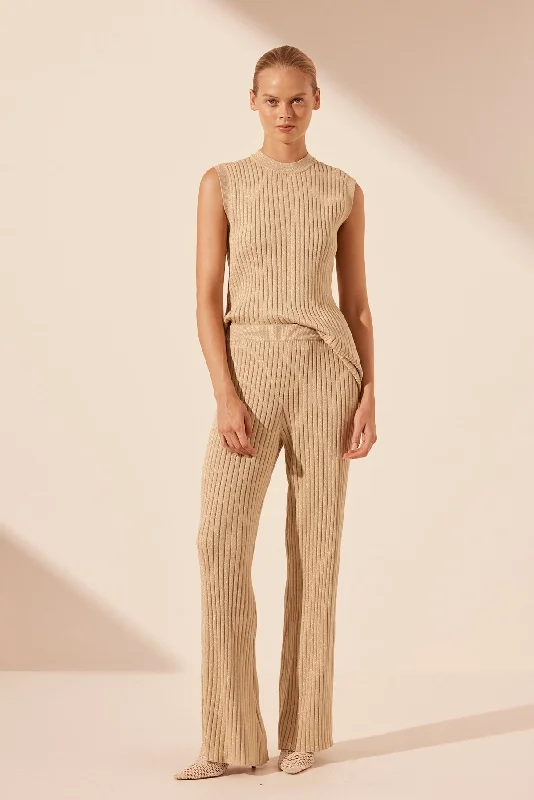 Daily Special LIVIA STRAIGHT LEG PANT - CHAMPAGNE