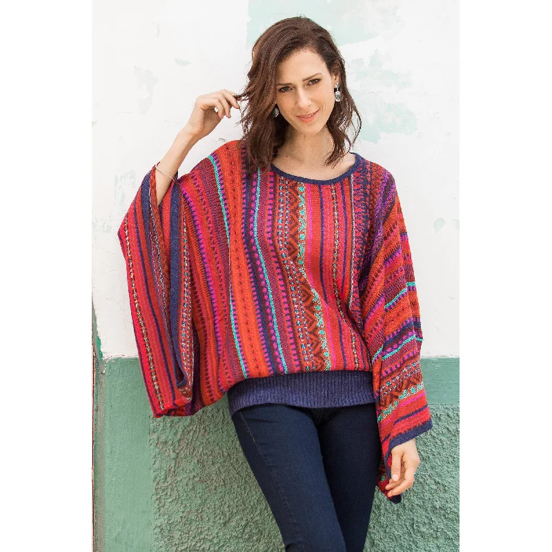 Weekend Steals Await Cuzco Dance Multicolor Kimono Sleeve Sweater