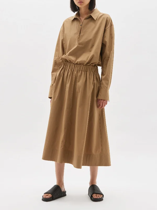 Special Promotion gathered waist cotton dress