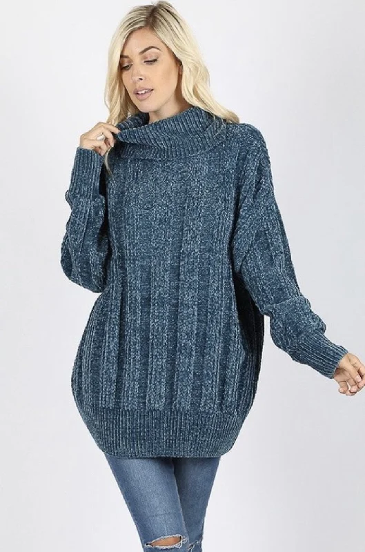 Weekend Specials to Indulge In Women’s Teal Over sized Cable Knit Chenille Sweater