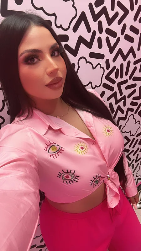 New Deals Cynthia Eye Pink Top