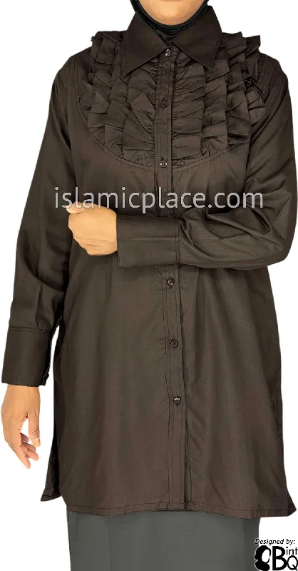 Weekend Bargains to Enjoy Brown - Rafia Style Kameez Tunic Top by BintQ - BQ194B