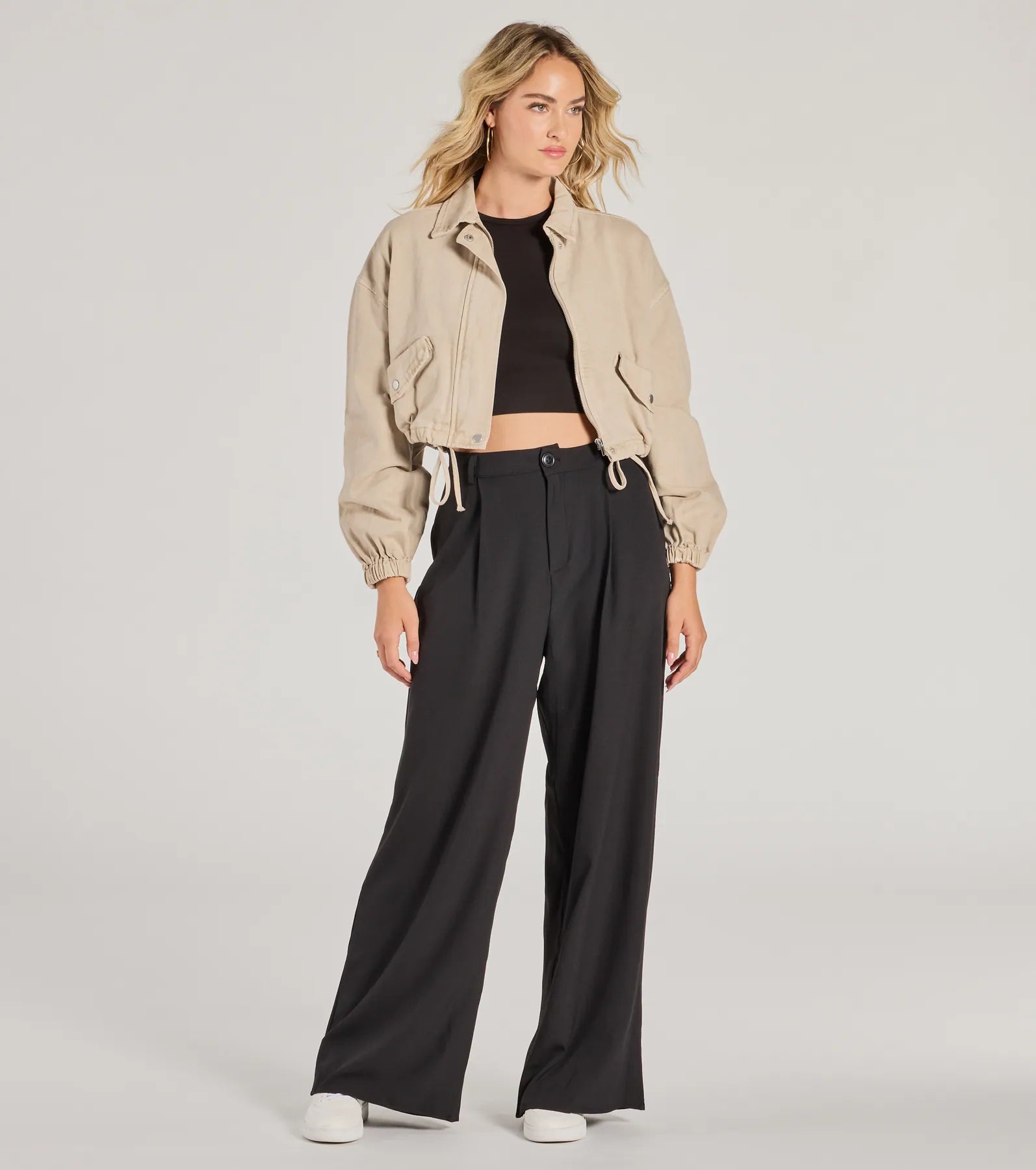 Limited Offer Posh Play High Rise Wide Leg Trouser Pants