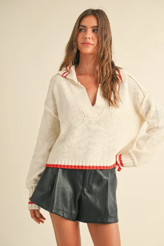 Savings Spectacular Chloe Contrast Stitch Sweater