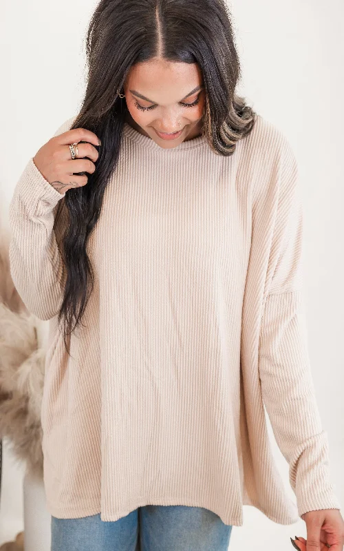Get It Before It’s Gone Long Sleeve Urban Ribbed Tunic Top - Final Sale