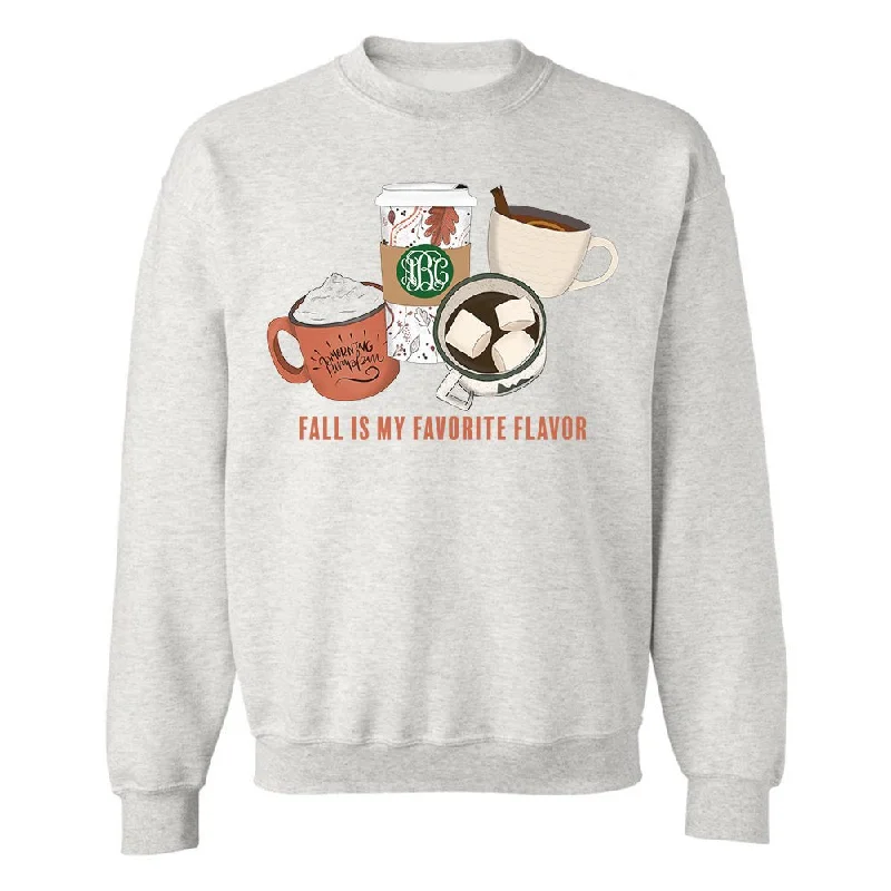 Weekend Offers You Can't Ignore Monogrammed 'Fall Is My Favorite Flavor' Crewneck Sweatshirt