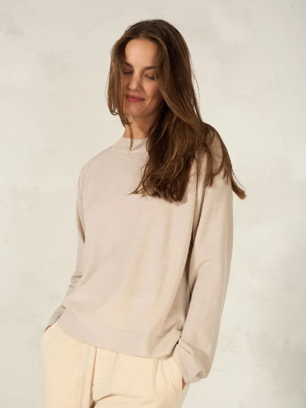 Take Advantage Nile Ribbed Detail Boatneck Merino Sweater
