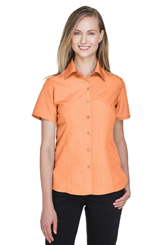 Markdown Madness Harriton Womens Barbados Wrinkle Resistant Short Sleeve Button Down Camp Shirt - Nectarine Orange Markdown Madness Harriton Womens Barbados Wrinkle Resistant Short Sleeve Button Down Camp Shirt - Nectarine Orange