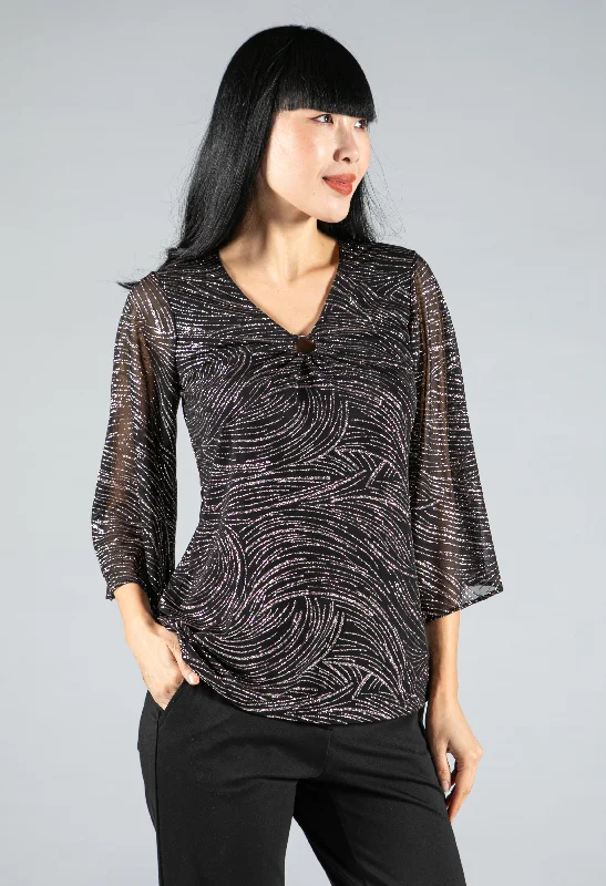 Massive Deals Ring Detail Glitter Top