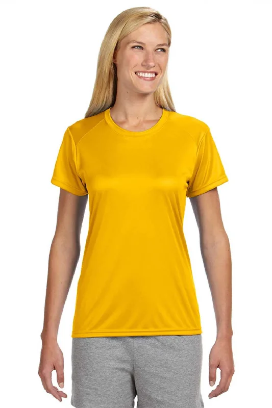 Reduced Rates A4 Womens Performance Moisture Wicking Short Sleeve Crewneck T-Shirt - Gold Reduced Rates A4 Womens Performance Moisture Wicking Short Sleeve Crewneck T-Shirt - Gold