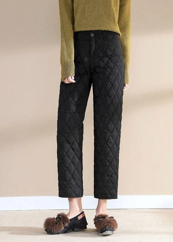 Mega Deal Simple Black Button fashion Straight Winter Pants