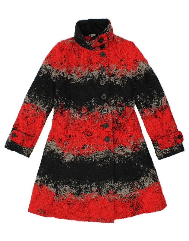 Weekend Specials to Enjoy DESIGUAL Womens Overcoat EU 40 Medium Red Colourblock Polyester Weekend Specials to Enjoy DESIGUAL Womens Overcoat EU 40 Medium Red Colourblock Polyester