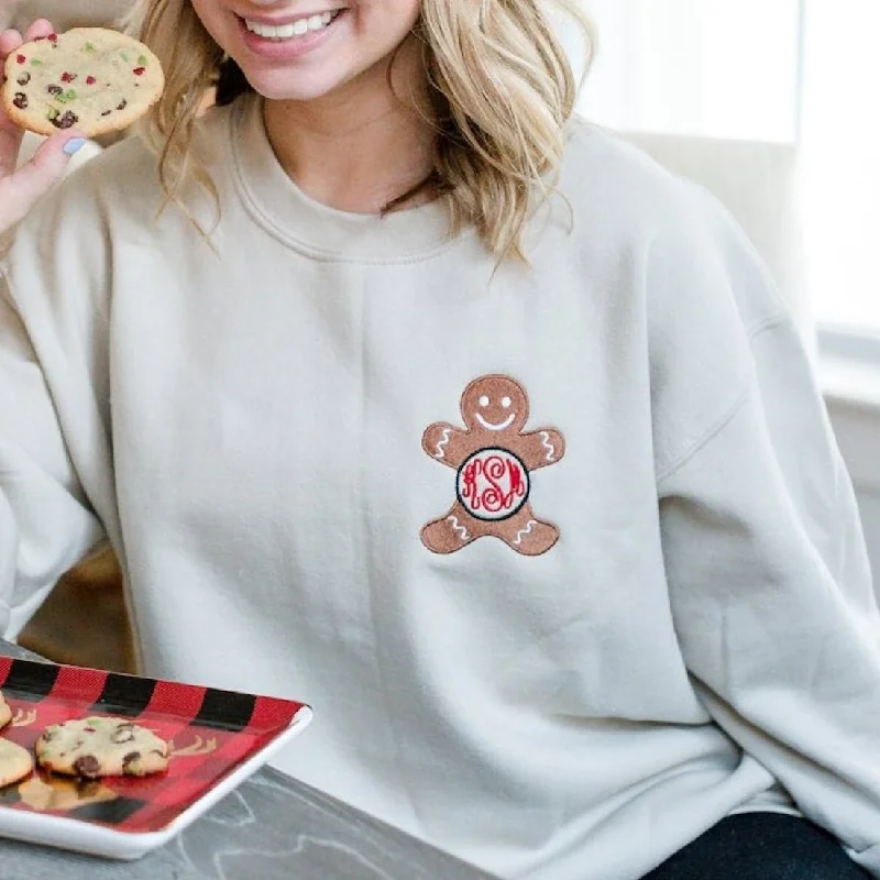 Time-Limited Offer Monogrammed Gingerbread Man Crewneck Sweatshirt