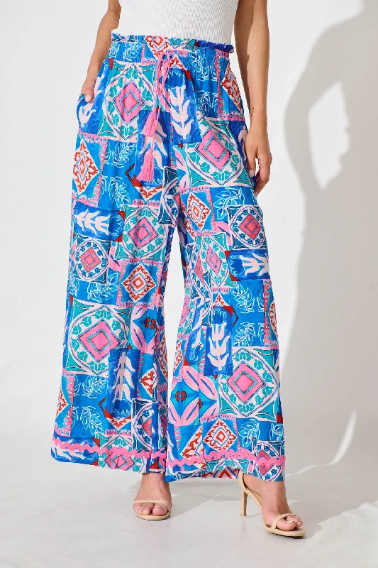 Weekend Offers That Sizzle Sweet Dream Pant in Pink and Blue Multi with Ric Rac Trim Weekend Offers That Sizzle Sweet Dream Pant in Pink and Blue Multi with Ric Rac Trim