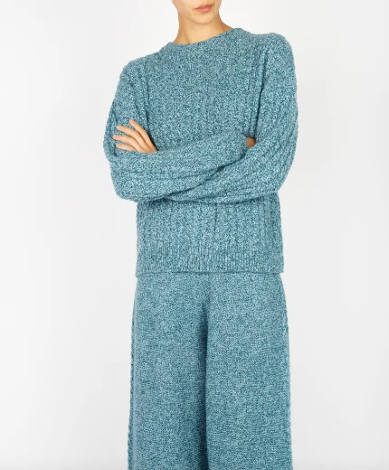 Final Offer Irish - Corbin Cable Crew Neck - Larimar