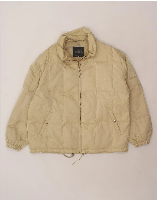 Seasonal Clearance DIADORA Womens Padded Jacket UK 16 Large Beige Polyamide