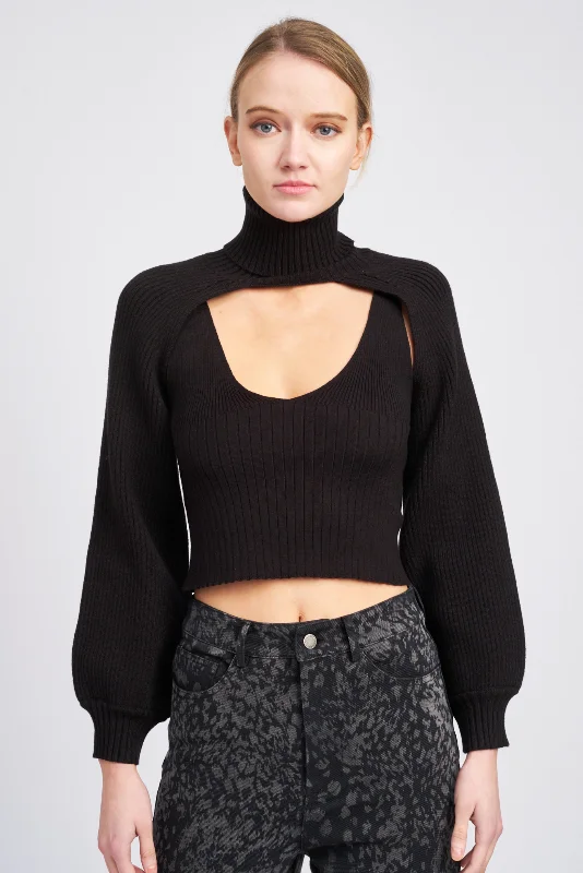 Shop and Save Knit Tank Bolero Set