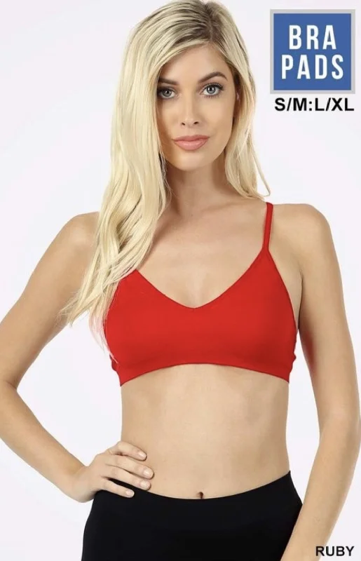 Special Offer Ruby Red V-Neck Bralette