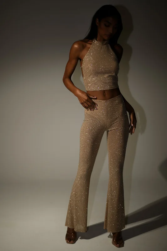 Weekend Specials to Grab Ophelia Diamante Skinny Leg Pants - Nude