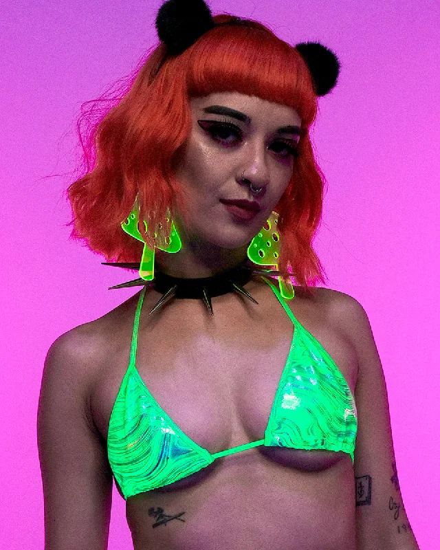 Price Cut Hypnotic Green Bikini Tie Top