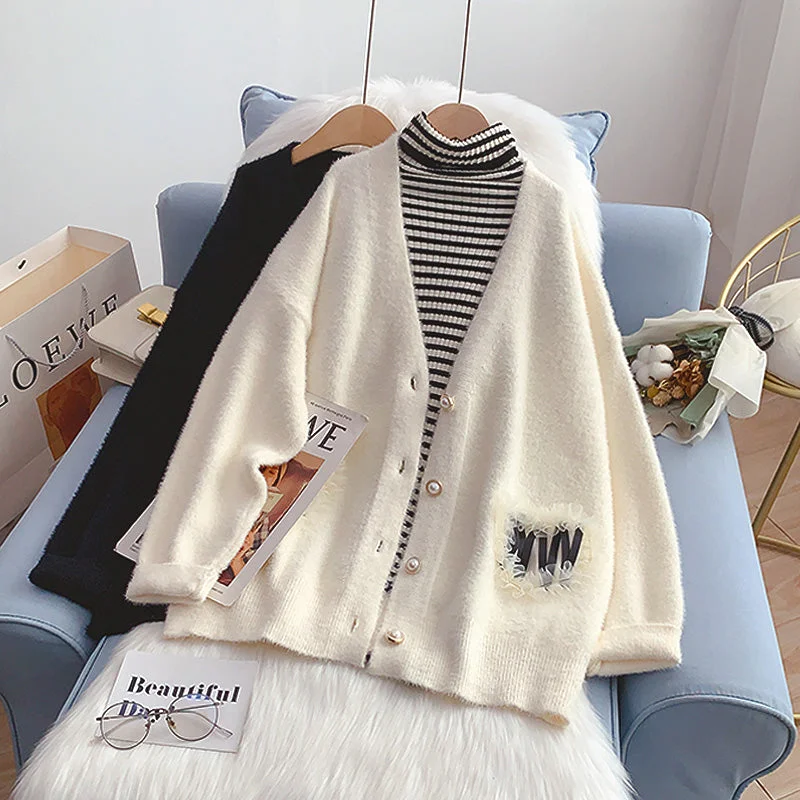 Weekend Deals That Dazzle Soft waxy imitation mink sweater coat female  5202