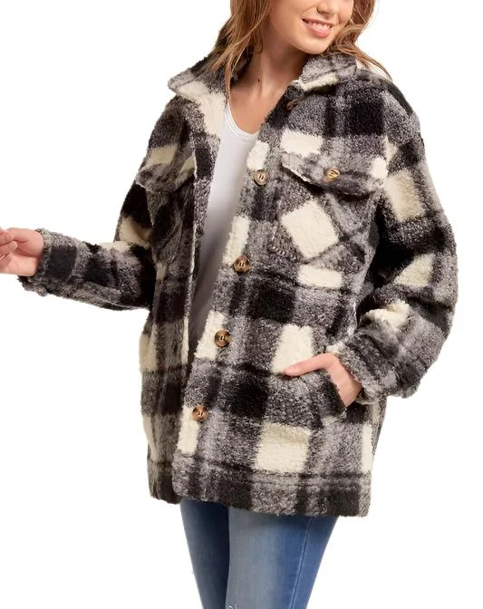 Weekend Savings Galore Plaid Teddy Sherpa