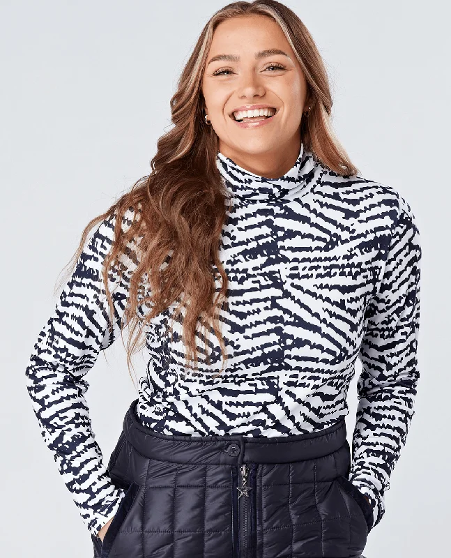 The Best Deal SWING OUT SISTER Ada Roll Neck Navy & White Pattern