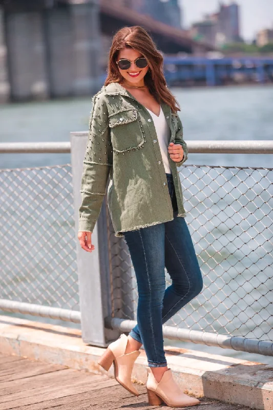 Weekend Offers You Can't Ignore Oliver Studded Shacket