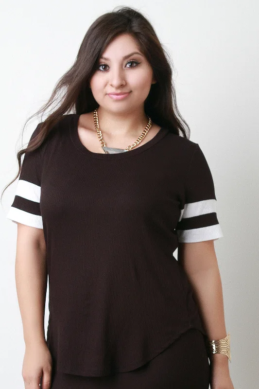 Weekend Deals to Make You Happy Double Stripe Ribbed Top