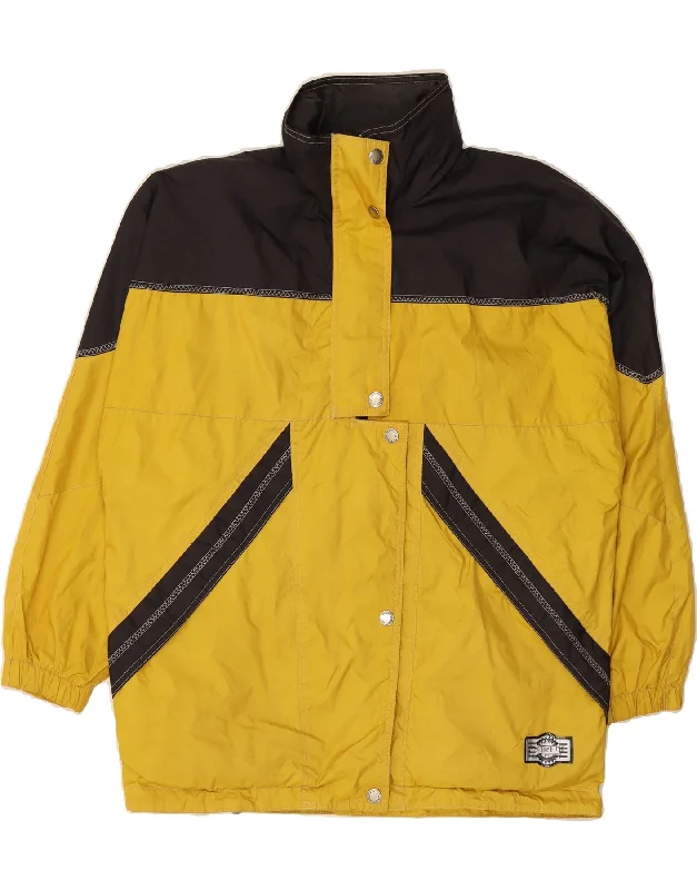 Now or Never BRUGI Womens Hooded Rain Jacket IT 44 XL Yellow Colourblock Polyamide