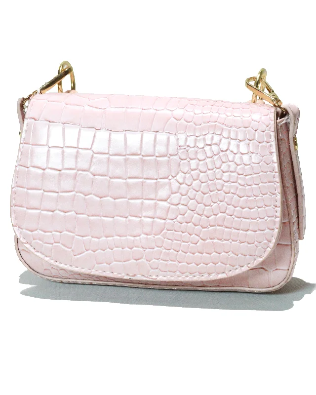 Instant Savings Pale Pink Texture Embellished Bag