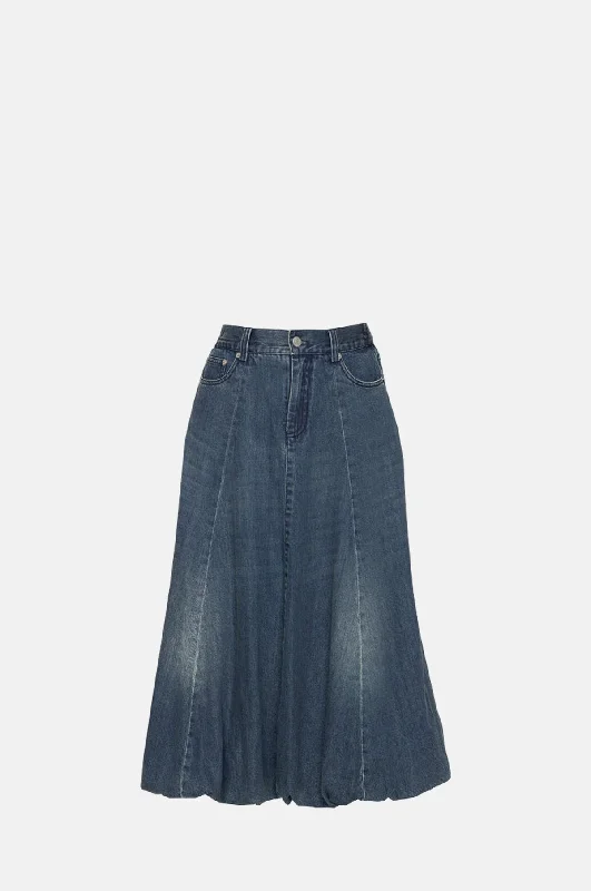 Can't Miss Amari Denim Bubble Skirt Blue