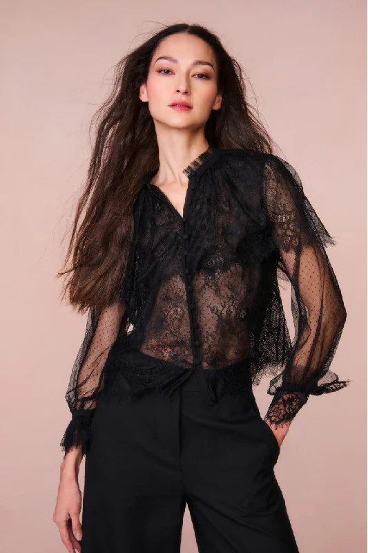 Today Only Duquette Sheer Lace Top