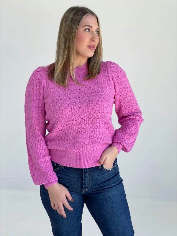 Act Now Make Your Point Sweater - Wild Orchid