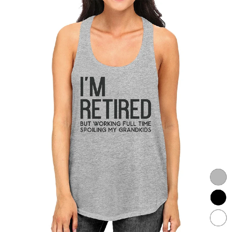 Bargain Bin Retired Grandkids Womens Trendy Racerback Sleeveless Top Presents