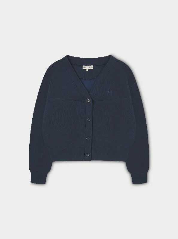 Weekend Savings Bonanza OVERSIZED JERSEY CARDIGAN - NAVY