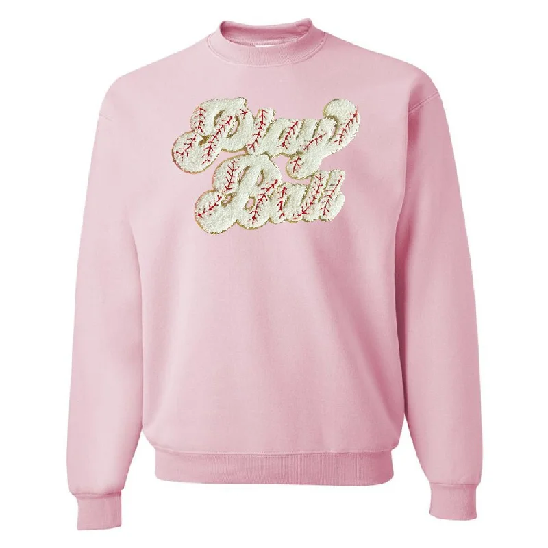 Super Bargain Play Ball Letter Patch Crewneck Sweatshirt