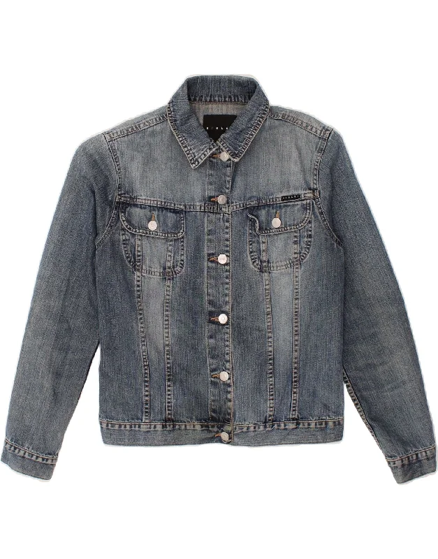 Deal of the Week SISLEY Womens Crop Denim Jacket UK 22 3XL Blue
